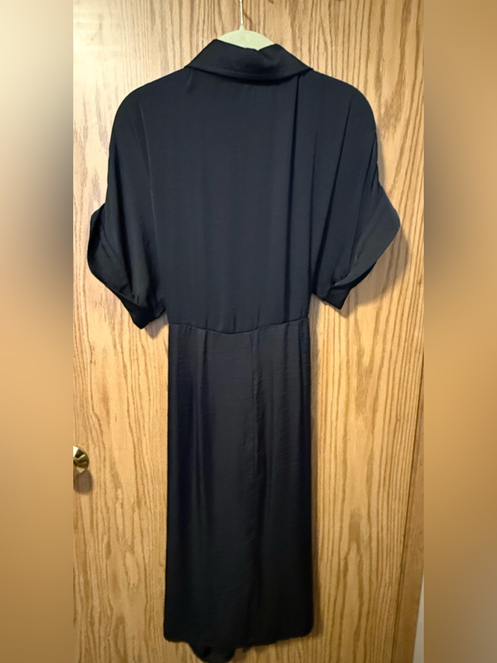 Steve Madden, Alicia Ruched Tie Front Shirtdress Large - Picture 5 of 6
